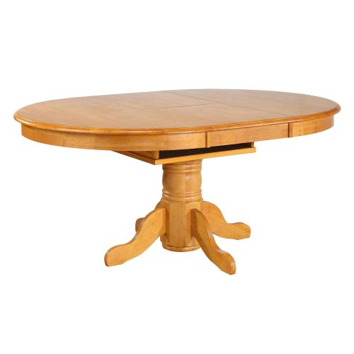Oak Selections - Pedestal dining table with butterfly leaf in a light-oak finish with leaves in DLU-TBX4266-LO