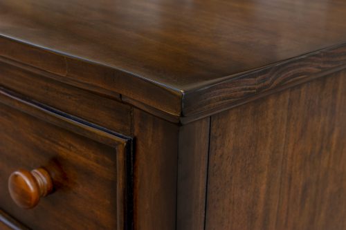 Nightstand with three drawers - Bahama Shutterwood - top and side detail - CF-1136-0158