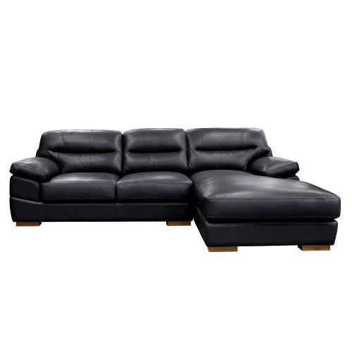 Jayson Right Facing Chaise Sofa in Black - Front view - SU-JH3780-2P