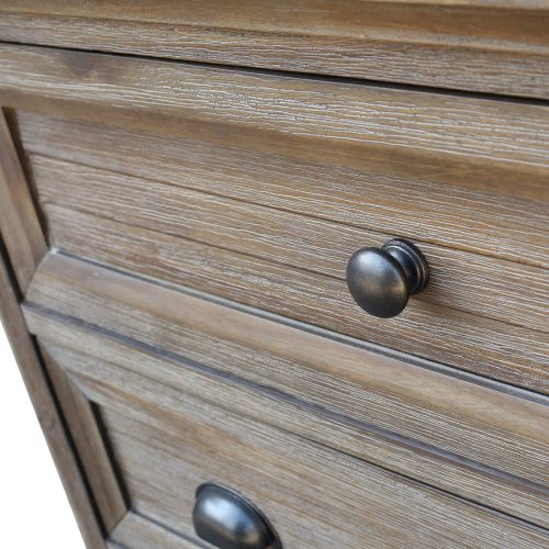 Solstice Gray Collection - Three drawer night table - Knob detail - CF-3036-0441