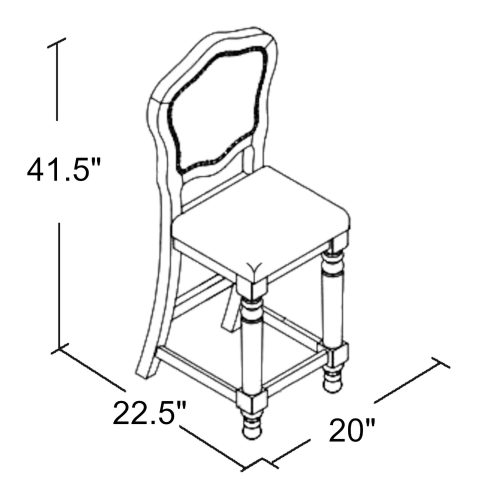Vegas Collection 24 inch high gaming chair - schematic - CR-87711-24