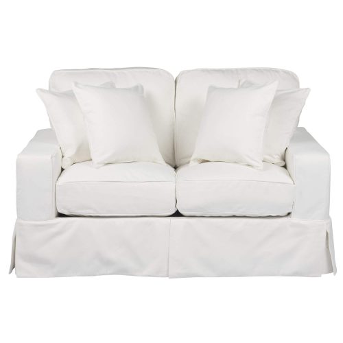 Americana Slipcovered Collection: Loveseat, front view. Fabric color 391081