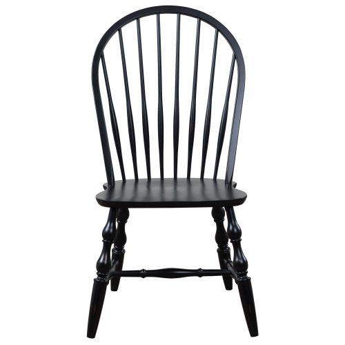 Black Cherry Selection - Windsor back dining chair - antique black finish - front view DLU-C30-AB-2