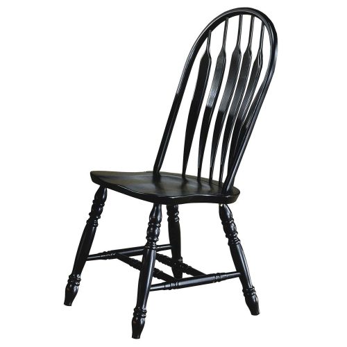 Black Cherry Selections - Comfort back dining chair - finished in antique black - angled front view - DLU-4130-AB-2