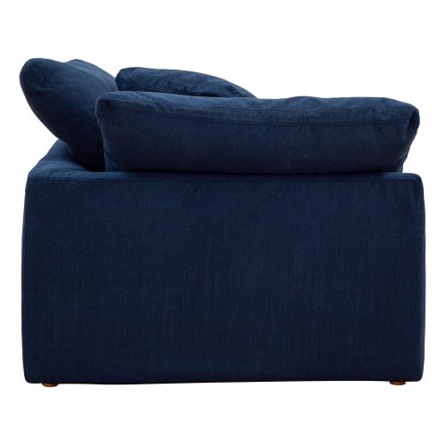 Cloud Puff Collection - Slipcovered Modular Corner Arm Chair in Navy Blue 391049 - Side view-SU-145851-391049