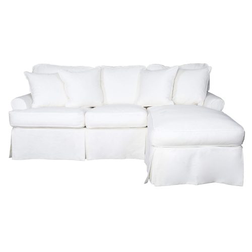 Horizon Slipcovered Collection - Sleeper Sofa with chaise on right - front view SU-117678-391081