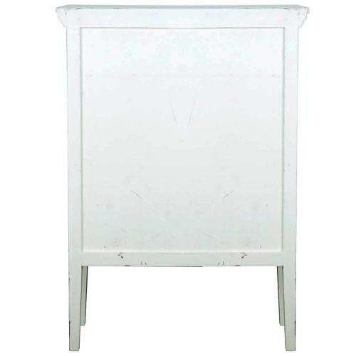 Shabby Chic Collection - Country cabinet with wire doors finished in distressed white - back view CC-CAB1282LD-WW