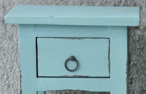Shabby Chic Collection - Side table finished in distressed beach blue - detail of drawer CC-TAB1792LD-BB