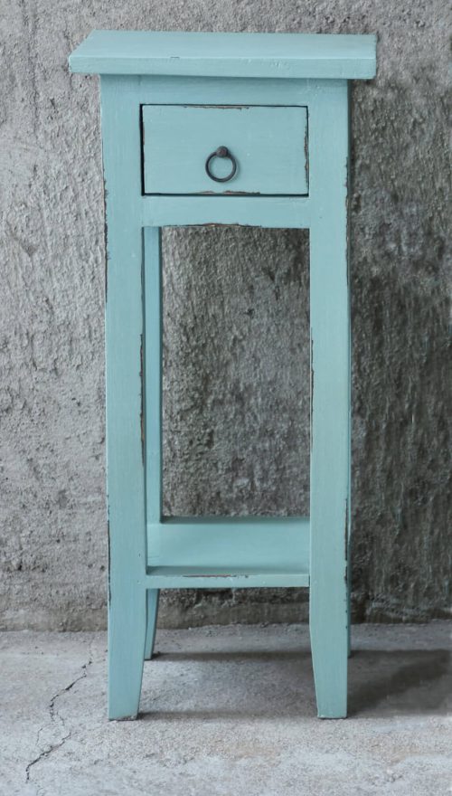 Shabby Chic Collection - Side table finished in distressed beach blue - room setting CC-TAB1792LD-BB