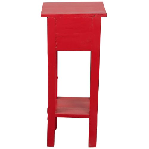 Shabby Chic Collection - Side table finished in distressed red - back view CC-TAB1792LD-RD