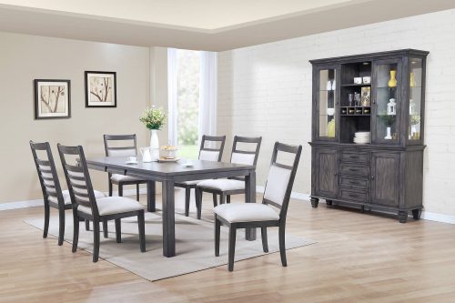 Shades of Gray - 9-piece dining set - extendable dining table - six upholstered chairs - buffet and hutch - dining room setting DLU-EL9282-C90-BH9PC