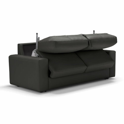 Divine Sleeper Sofa - Angle view in Dark Gray - Seating lifted-SU-D329-371L09-79