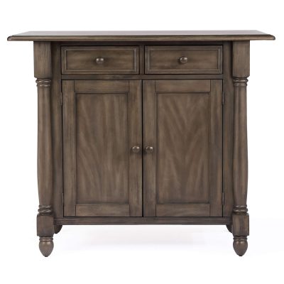 Shades of Gray Collection - kitchen island with drop leaf - front view - DLU-KI-4222-AG
