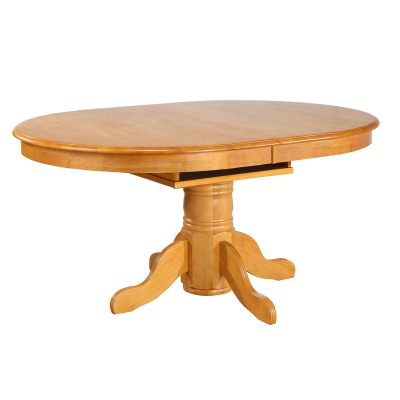 Oak Selections - Pedestal dining table with butterfly leaf in a light-oak finish DLU-TBX4266-LO