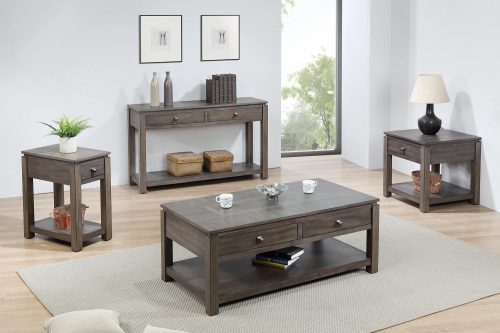 Shades of Grey Collection - end table - narrow end table - sofa console - coffee table - living room setting DLU-EL1602-03-04-08