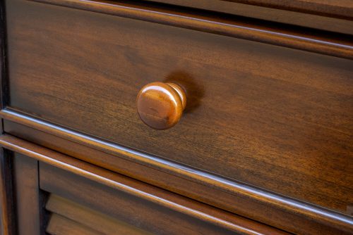 Nightstand with one drawer - Bahama Shutterwood - knob detail - CF-1137-0158