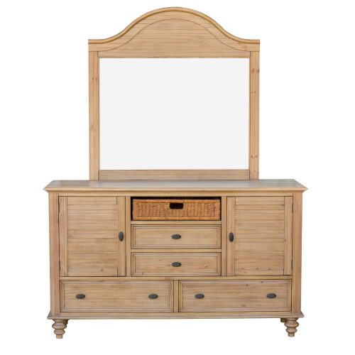 Vintage Casual Dresser with Mirror - front view - CF-1230_34-0252