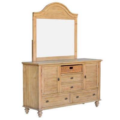 Vintage Casual Dresser with Mirror - three quarter view - CF-1230_34-0252