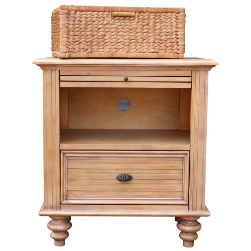 Vintage Casual - Nightstand with Basket - front view with basket - CF-1236-0252