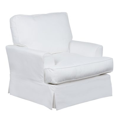 Ariana Slipcovered Chair - Performance White - three quarter view - SU-78320-81