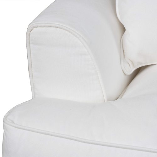 Slipcovered Sofa – Performance White - detail of cushions - SU-78301-81