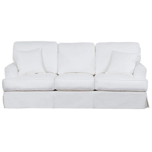 Slipcovered Sofa – Performance White - front view - SU-78301-81