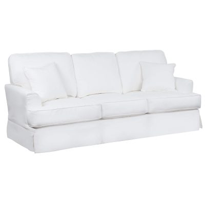 Slipcovered Sofa – Performance White - three quarter view SU-78301-81