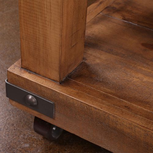 Rustic Collection - Coffee Table - Detail of Corner hardware- HH-1365-200