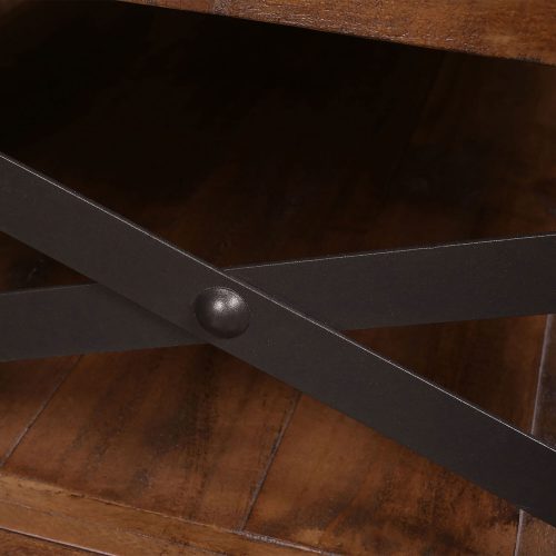 Rustic Collection - Coffee Table - Detail of Cross-brace hardware - HH-1365-200