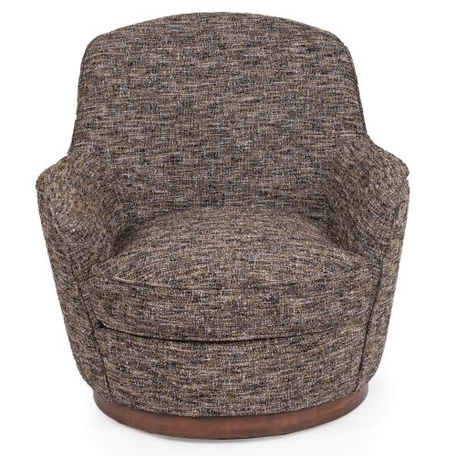 Heathered Black Brown Soft Tweed Swivel Chair - Front view SU-1705-93-871885