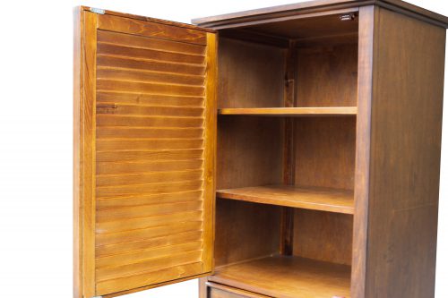 Tall Cabinet with Drawer - Bahama Shutterwood - open door showing shelves - CF-1145-0158
