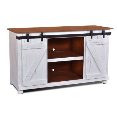 Console - Rustic White - Three quarter view - HH-2130-060