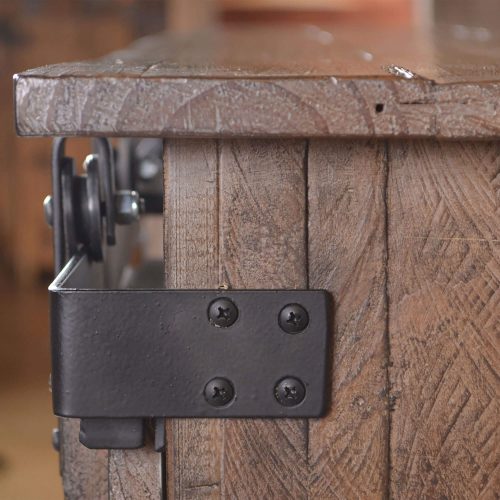 Rustic Gray Collection Console - Corner Hardware detail - HH-2115-060