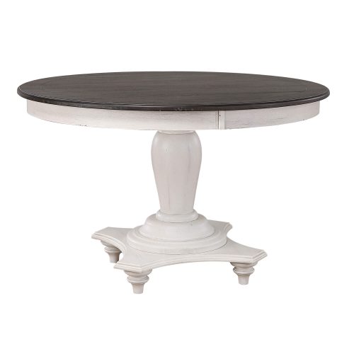 French Chic Round Dining Table - Dining Height 30" - Angled view - DLU-FC4848