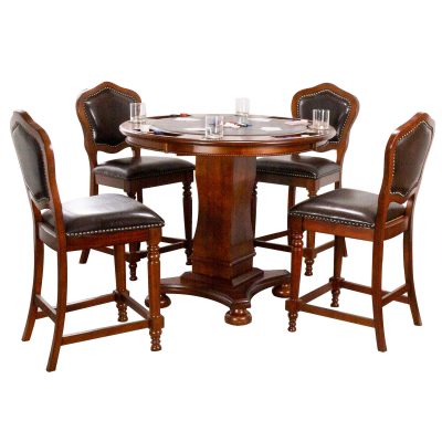 Bellagio Collection - Counter height dining and game table with four chairs - CR-87148-TCB-5P