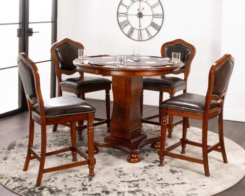 Bellagio Collection - Counter height dining and game table with four chairs - living room setting - CR-87148-TCB-5P
