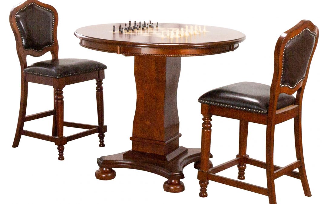 Bellagio Dining, Chess and Poker Table Set (3 piece)