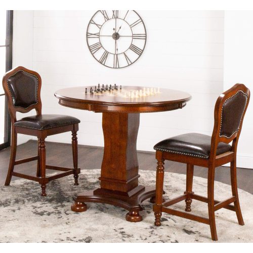 Bellagio Collection - Counter height dining and game table with two chairs -living room setting - CR-87148-TCB-3P