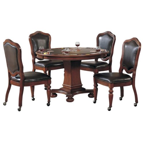 Bellagio Collection - Flip top dining and game table with four chairs - CR-87148-5PC