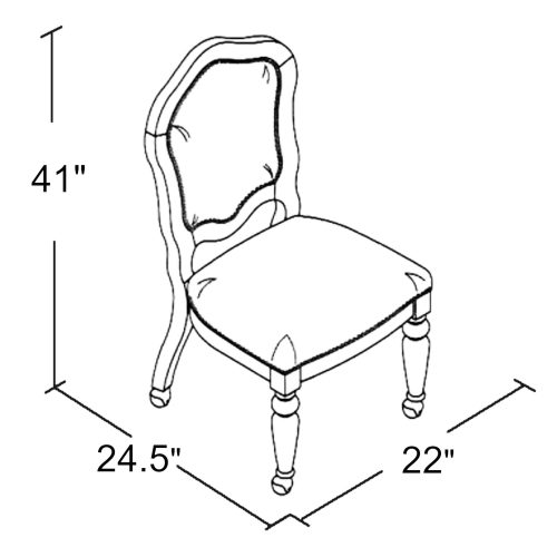 Bellagio Matching Game chair with casters - schematic - CR-87148-10