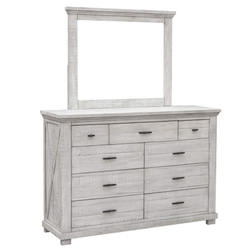 Crossing Barn Collection - Dresser with mirror - three-quarter view - CF-4130_34-0786
