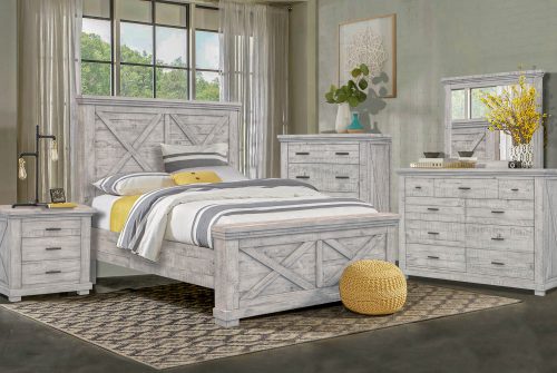 Crossing Barn Collection - Queen size bed frame - dresser with mirror - chest - nightstand - CF-4101-0786-Q5P