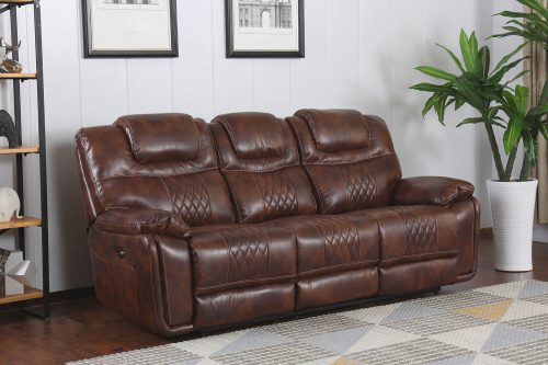Diamond Power Reclining Collection - Reclining living room set in brown - Sofa- three-quarter living room view - SU-ZY5018A003-H246