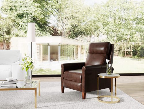 Ethan Pushback Recliner shown in Espresso - Comfortable room setting - SY-1916-86-9210-89