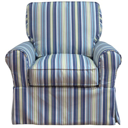 Horizon Slipcovered Box Cushion - Swivel Rocking Chair - Beach Striped - front view - SU-114993-395245