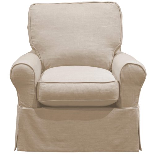 Horizon Slipcovered Swivel Rocking Chair - font view - U-114993-466082