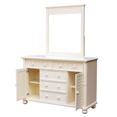 Ice Cream at the Beach Collection - Dresser with mirror - three quarter view with doors open - CF-1730_34-0111
