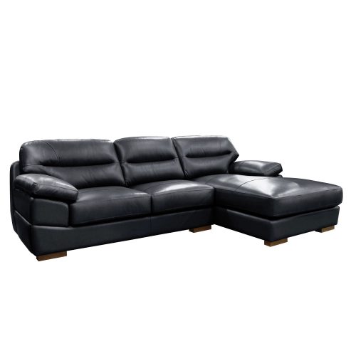 Jayson Right Facing Chaise Sofa in Black - Three quarter view - SU-JH3780-2P