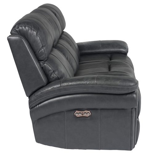 Luxe Leather Collection: Reclining Sofa in Gray - Side view - SU-9102-94-1394-58