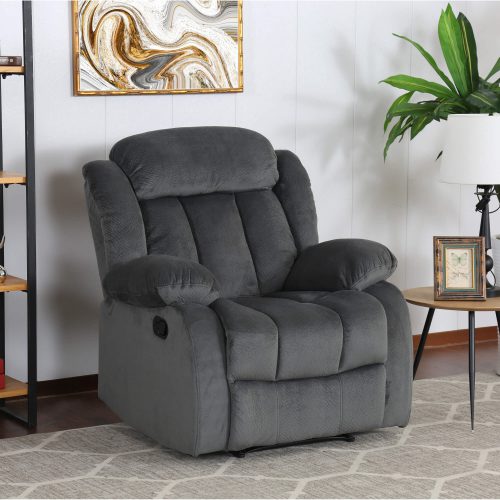 Madison Collection - Reclining armchair shown in Charcoal - living room setting - three-quarter view - SU-ZY550-108